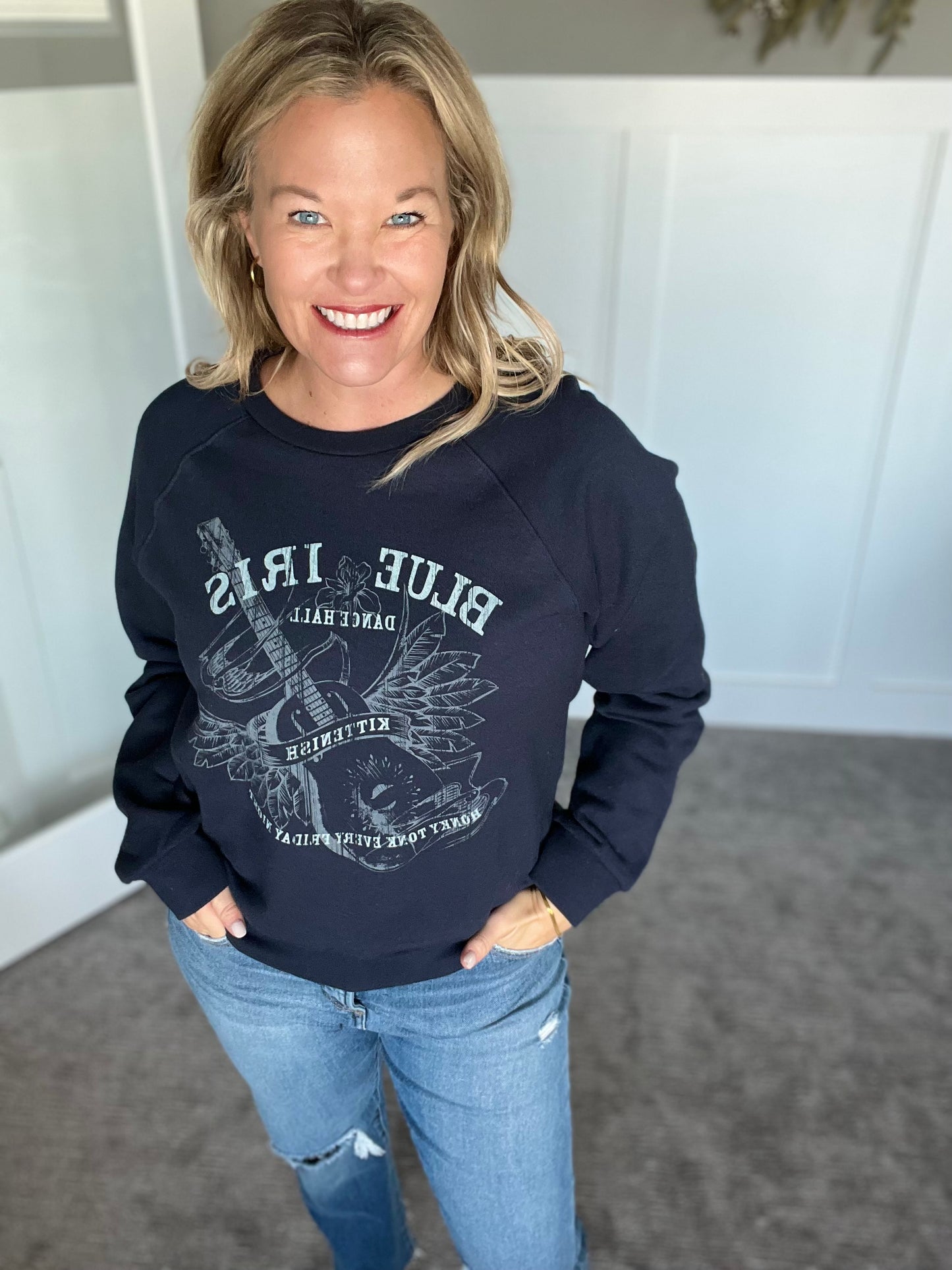 Blue Iris Dance Hall Sweatshirt - Navy