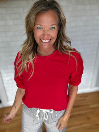 Lilly Lace Top - Red