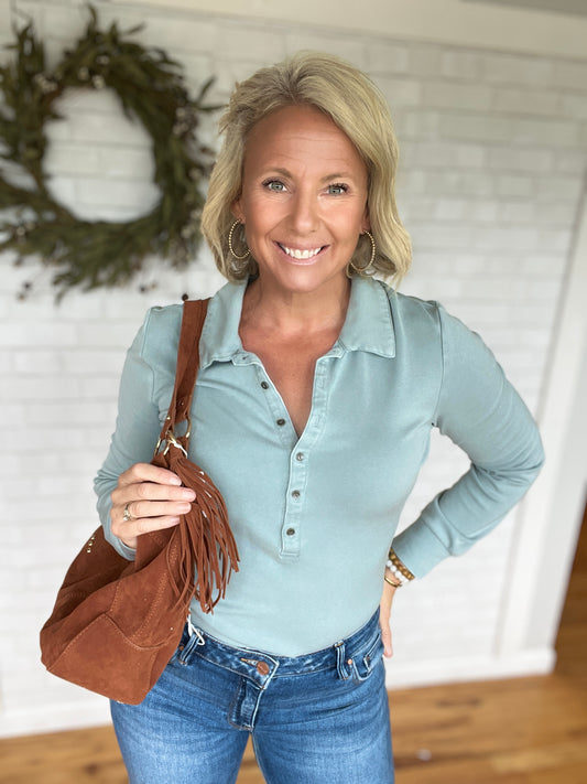 Lucy Top - Dusty Blue