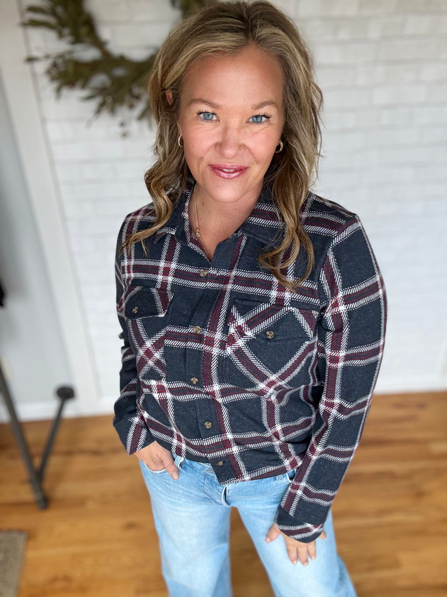 Cassian Shirt- Black Red Plaid