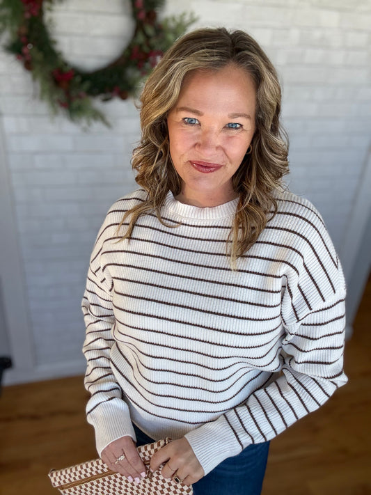 Ely Sweater - Ivory Brown