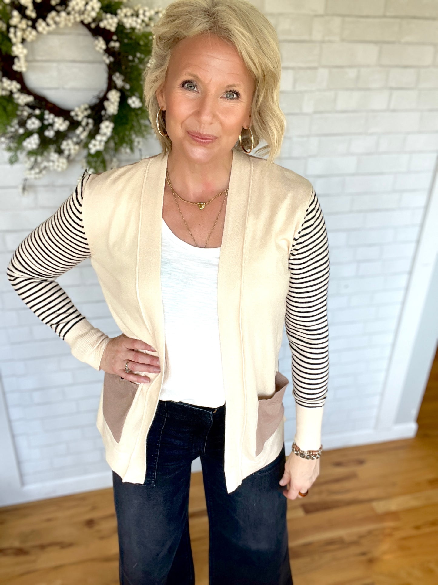 Softest Cardi - Cream/Taupe