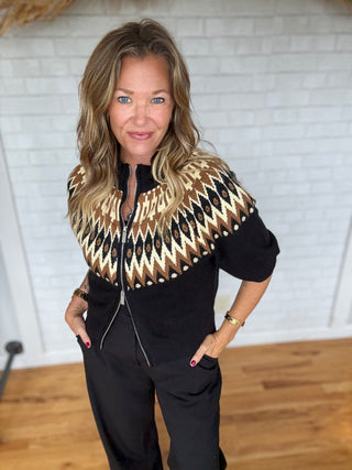 Fair Isle Zip Up