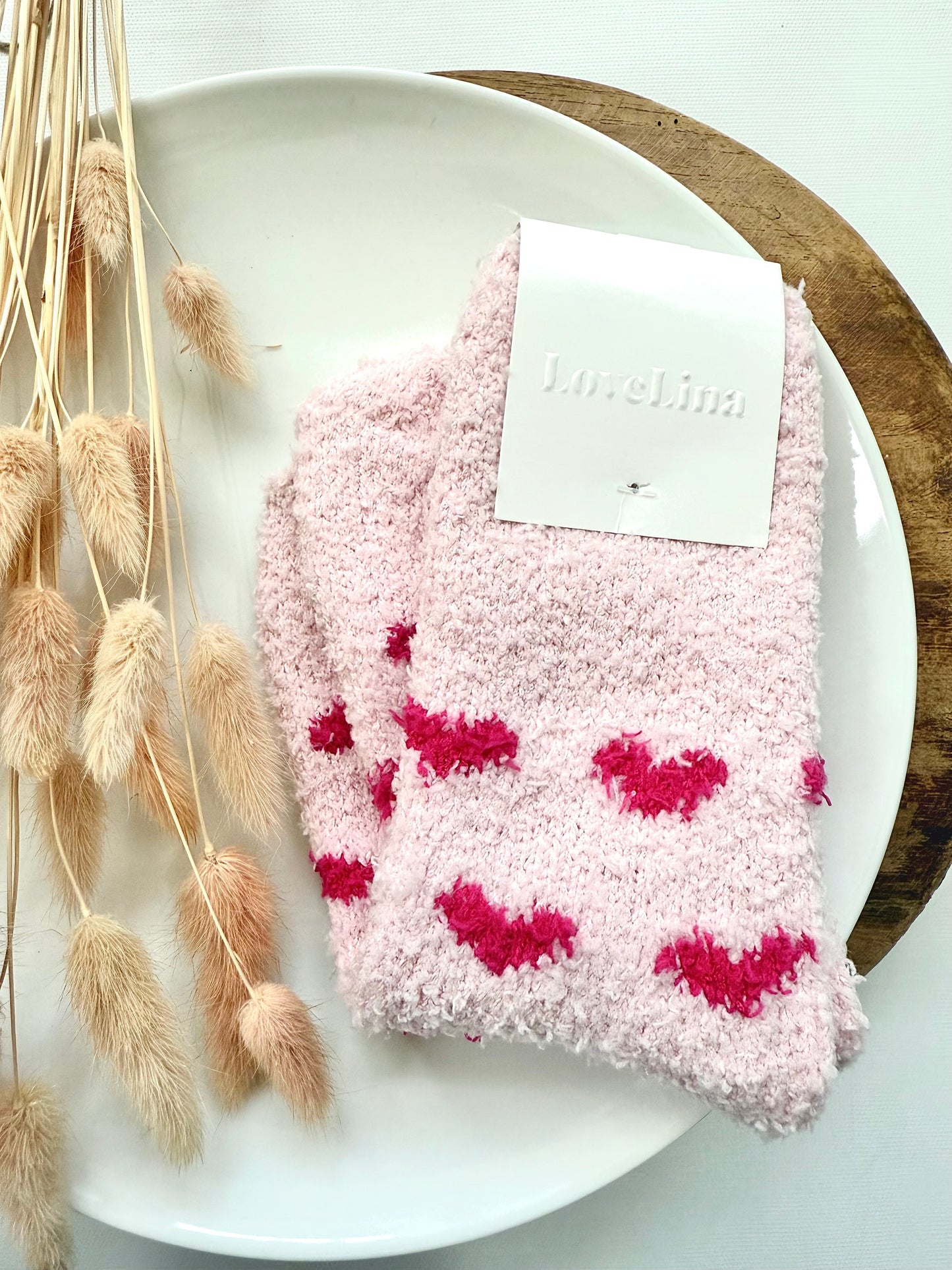 Fluffy Heart Socks