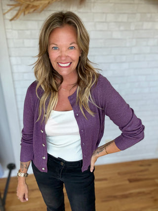 Willa Cardigan - Eggplant