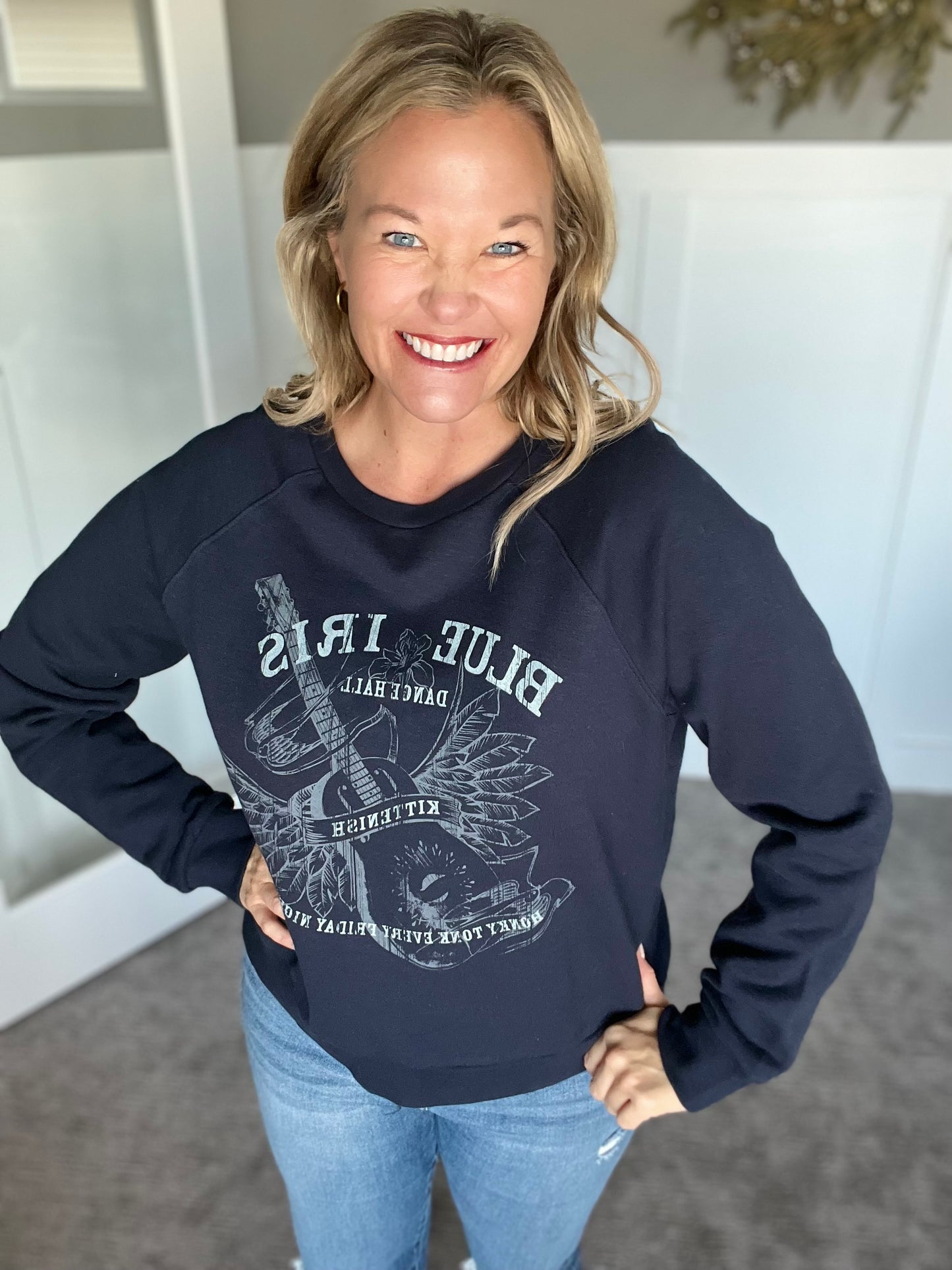 Blue Iris Dance Hall Sweatshirt - Navy