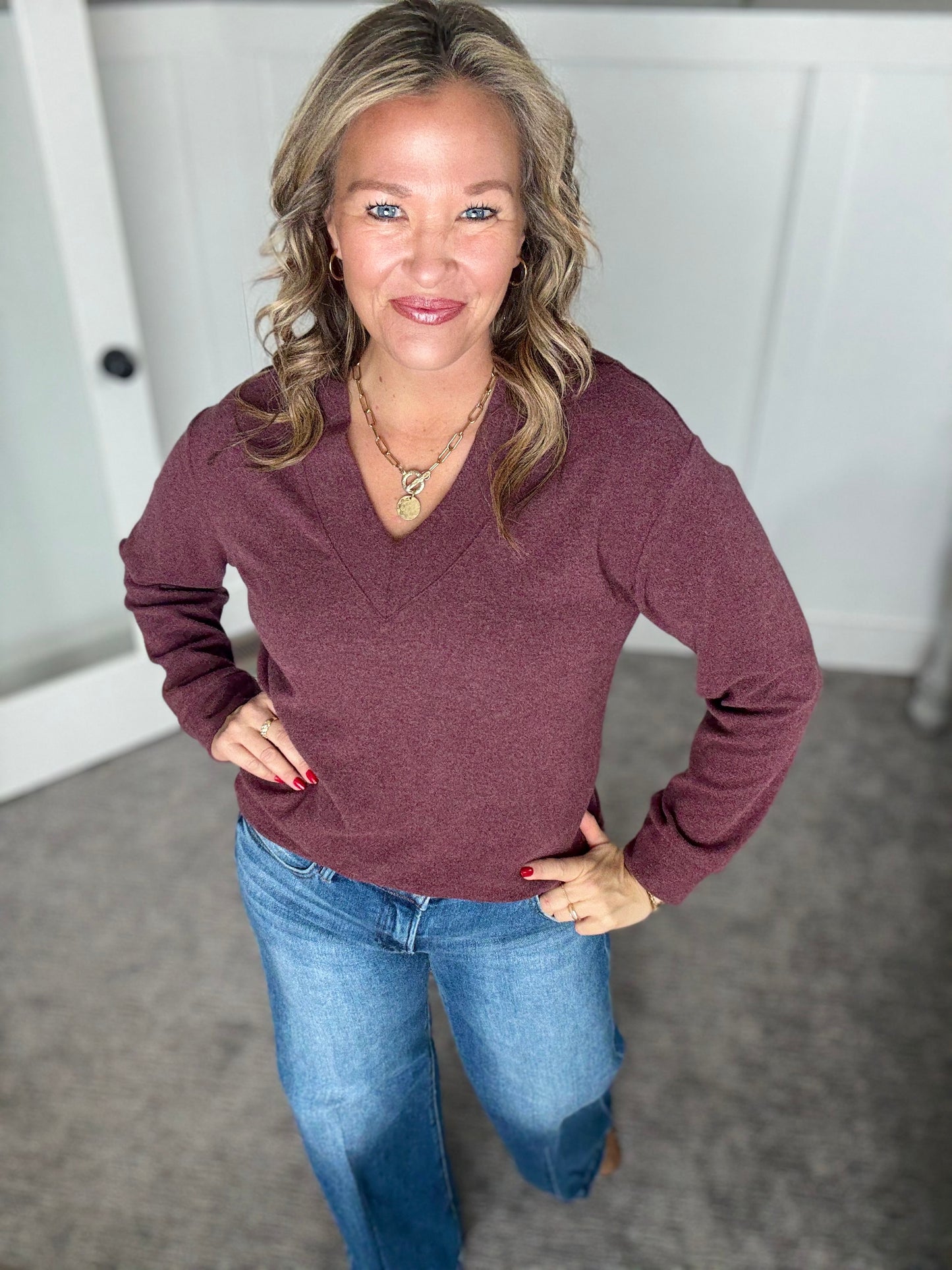 Manal Top - Wine Heather