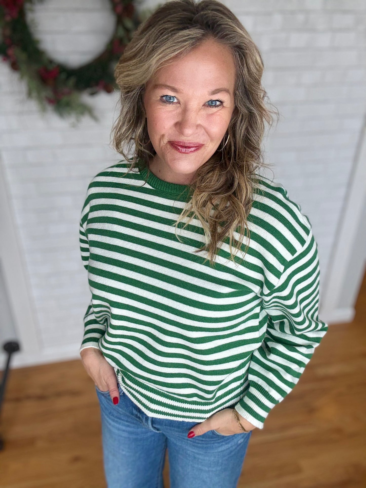 Striped Long Sleeve Crew Neck