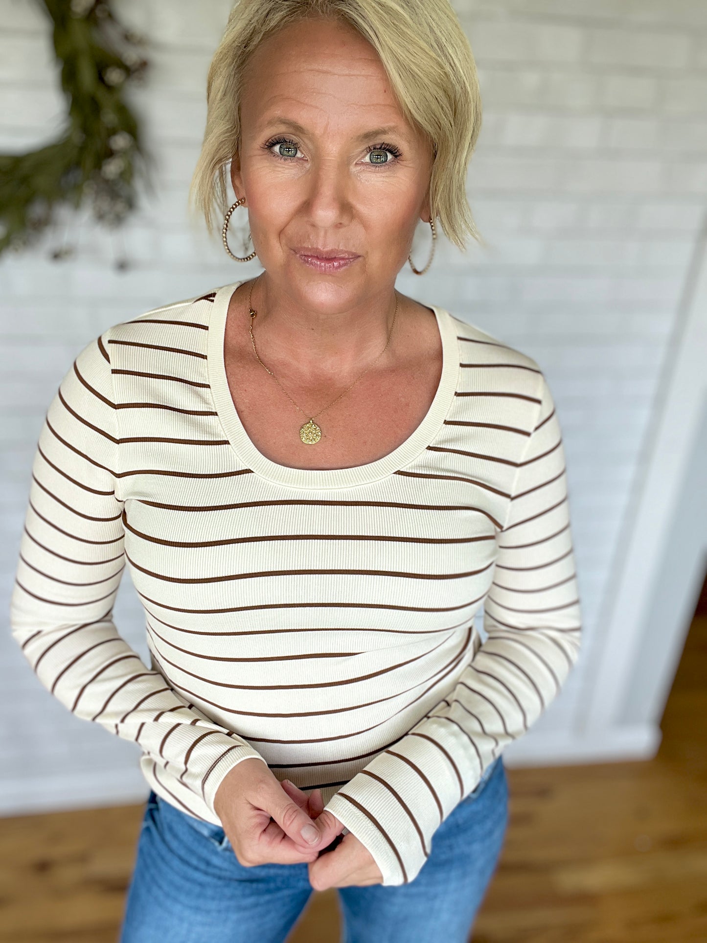 Lauren Top - Off White Bronze