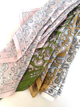 Paisley Satin Square Scarf