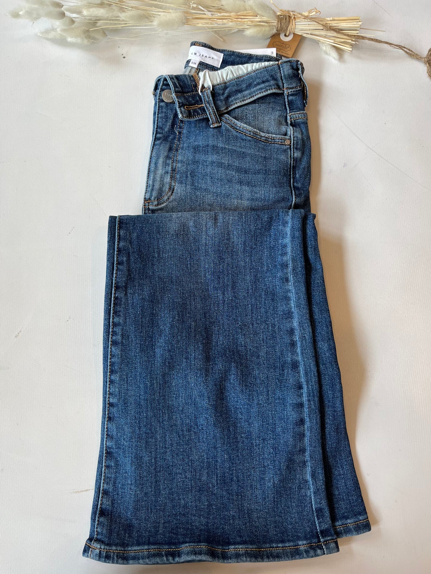 Mid Rise Roll Waist Jeans by Risen