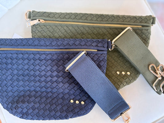Woven Westlyn Bum Bag Suede