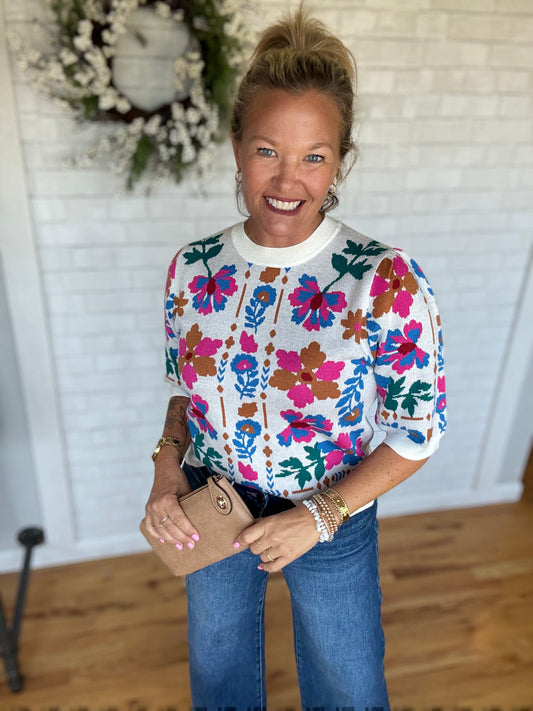 Fiona Floral Knit Top