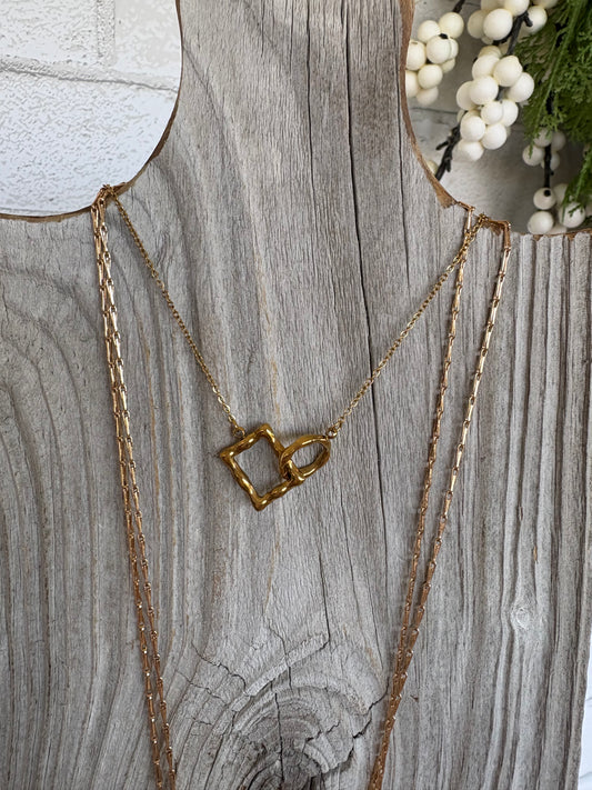 Luxe Circle & Rectangle Pendant