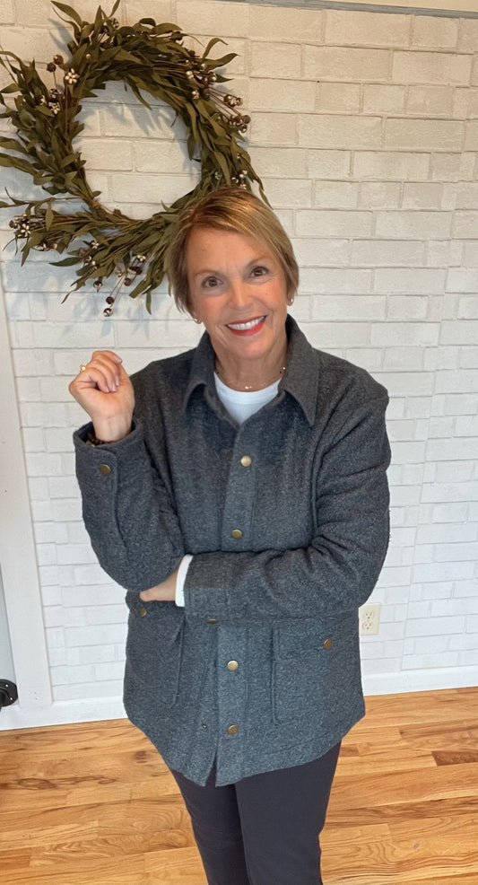 Teddy Jacket With Pockets- Winter Spruce