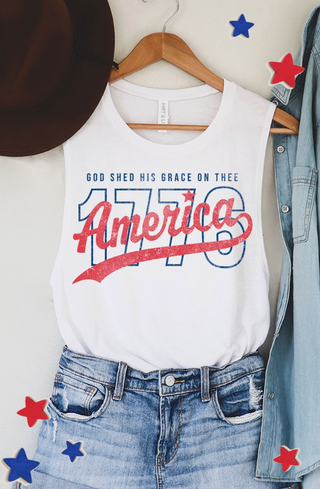 1776 America Tank Top - White