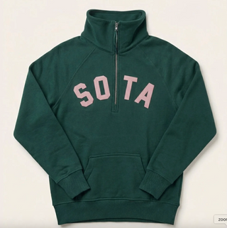 Lila 1/2 Zip Sweatshirt-  Green/ Pink