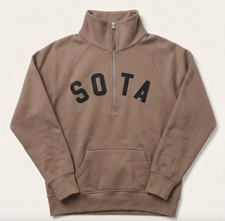Lila 1/2 Zip Sweatshirt- Brown