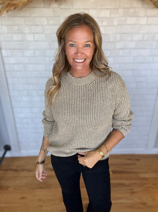 Ally Acid Sweater- Olive - A Bushel & A Peck