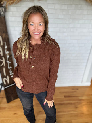 Ava Quarter Button Sweater - A Bushel & A Peck