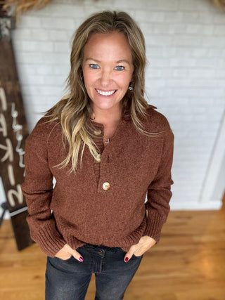 Ava Quarter Button Sweater - A Bushel & A Peck
