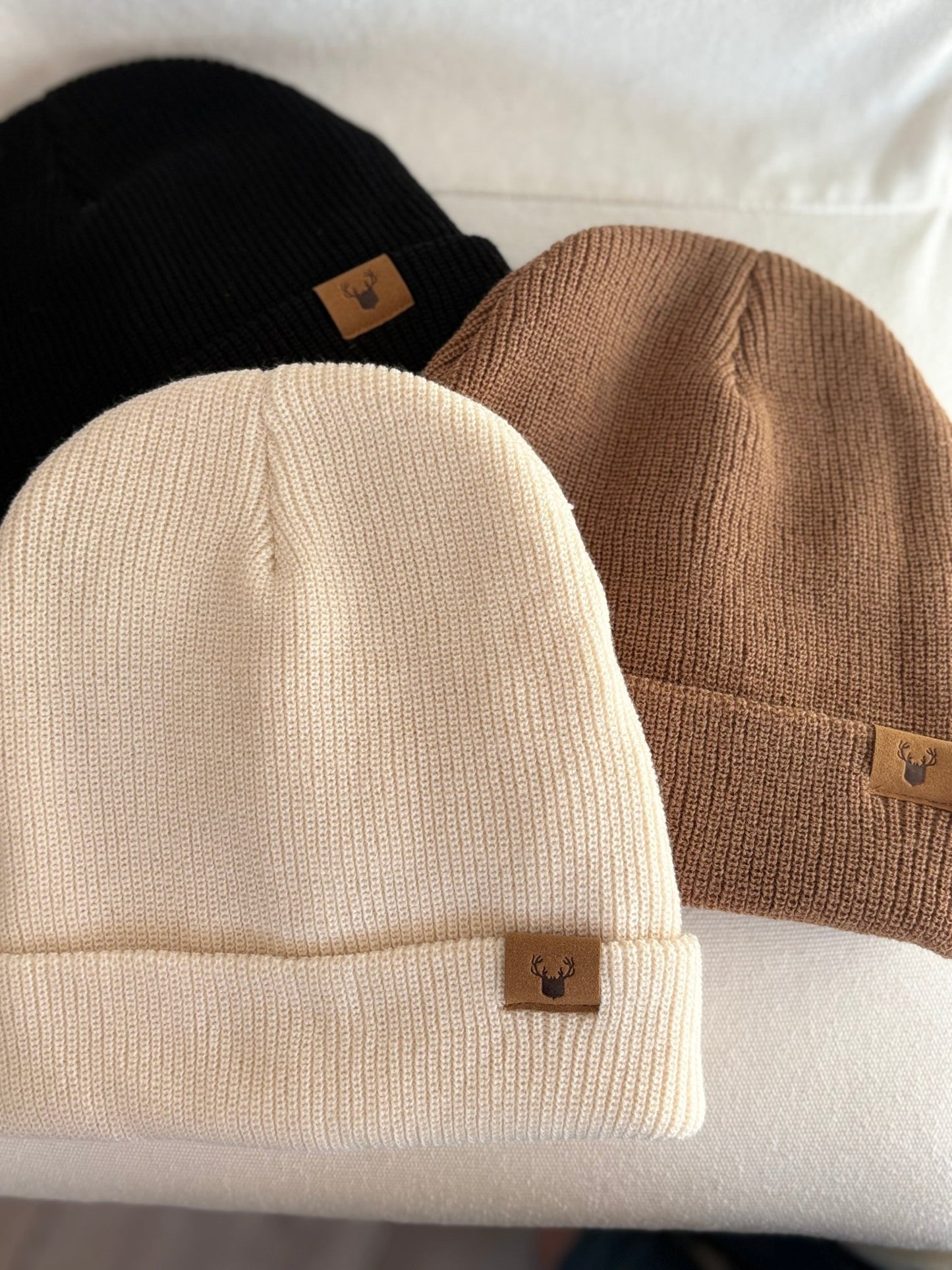 Beanie Hat W Antler Patch - A Bushel & A Peck