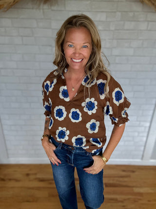 Bianca Floral Top - A Bushel & A Peck