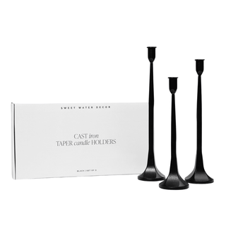 Black Cast Iron Taper Candle Holders - A Bushel & A Peck
