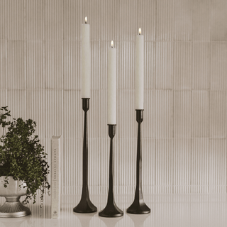 Black Cast Iron Taper Candle Holders - A Bushel & A Peck