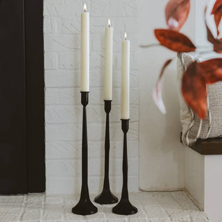 Black Cast Iron Taper Candle Holders - A Bushel & A Peck