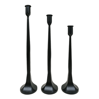 Black Cast Iron Taper Candle Holders - A Bushel & A Peck