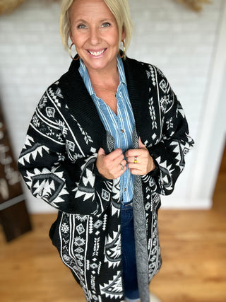 Black & White Western Cardigan - A Bushel & A Peck