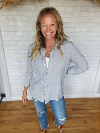 Bobbie Boxy Shirt - Denim - A Bushel & A Peck