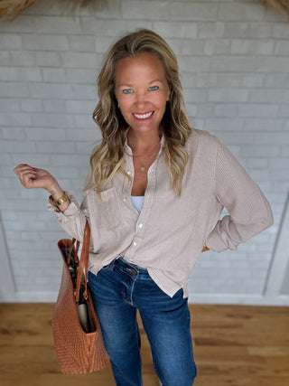 Bobbie Boxy Shirt - Mocha - A Bushel & A Peck