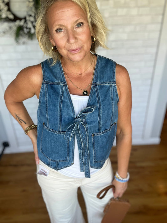 Brady Tie Front Vest - A Bushel & A Peck