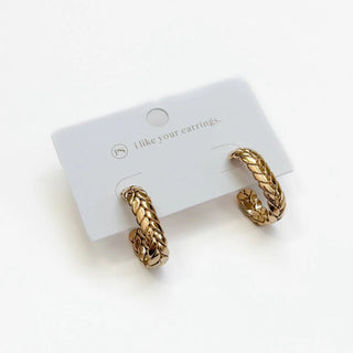 Braided Oval Hoop Earrings - WP - A Bushel & A Peck