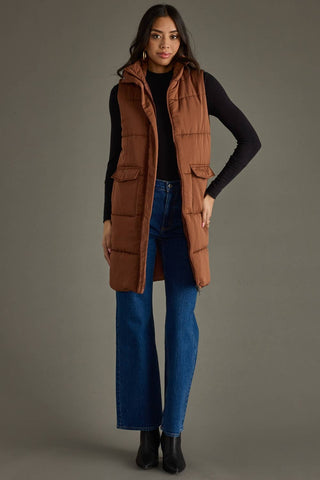 Brown Long Vest - A Bushel & A Peck