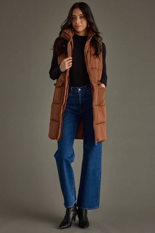 Brown Long Vest - A Bushel & A Peck