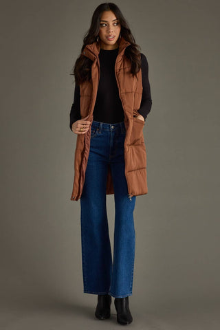 Brown Long Vest - A Bushel & A Peck
