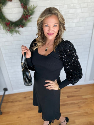 Brynn Sequin Top - Black - A Bushel & A Peck
