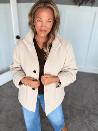 Bundled Wool Coat Bone - A Bushel & A Peck