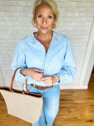 Calvin Blouse - Light Blue - A Bushel & A Peck