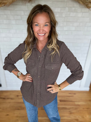 Cassian Shirt- Brown Heather - A Bushel & A Peck