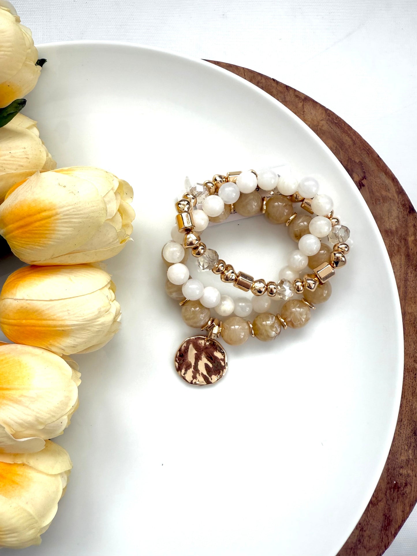 Coin Bracelet - Natural White - A Bushel & A Peck