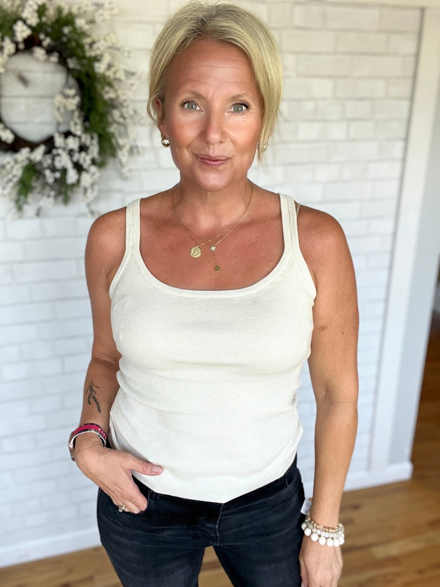 Corinne Tank - Bone White - A Bushel & A Peck