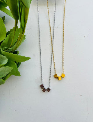 Cube Pendant Necklace - A Bushel & A Peck