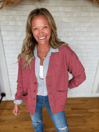 Daisy Cardigan - Berry - A Bushel & A Peck