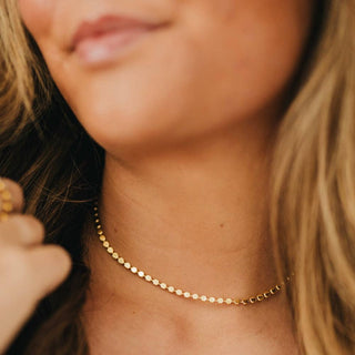 Dakota Disc Chain Necklace - WATERPROOF: Gold - A Bushel & A Peck