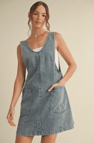 Debbie Denim Buckle Dress - A Bushel & A Peck