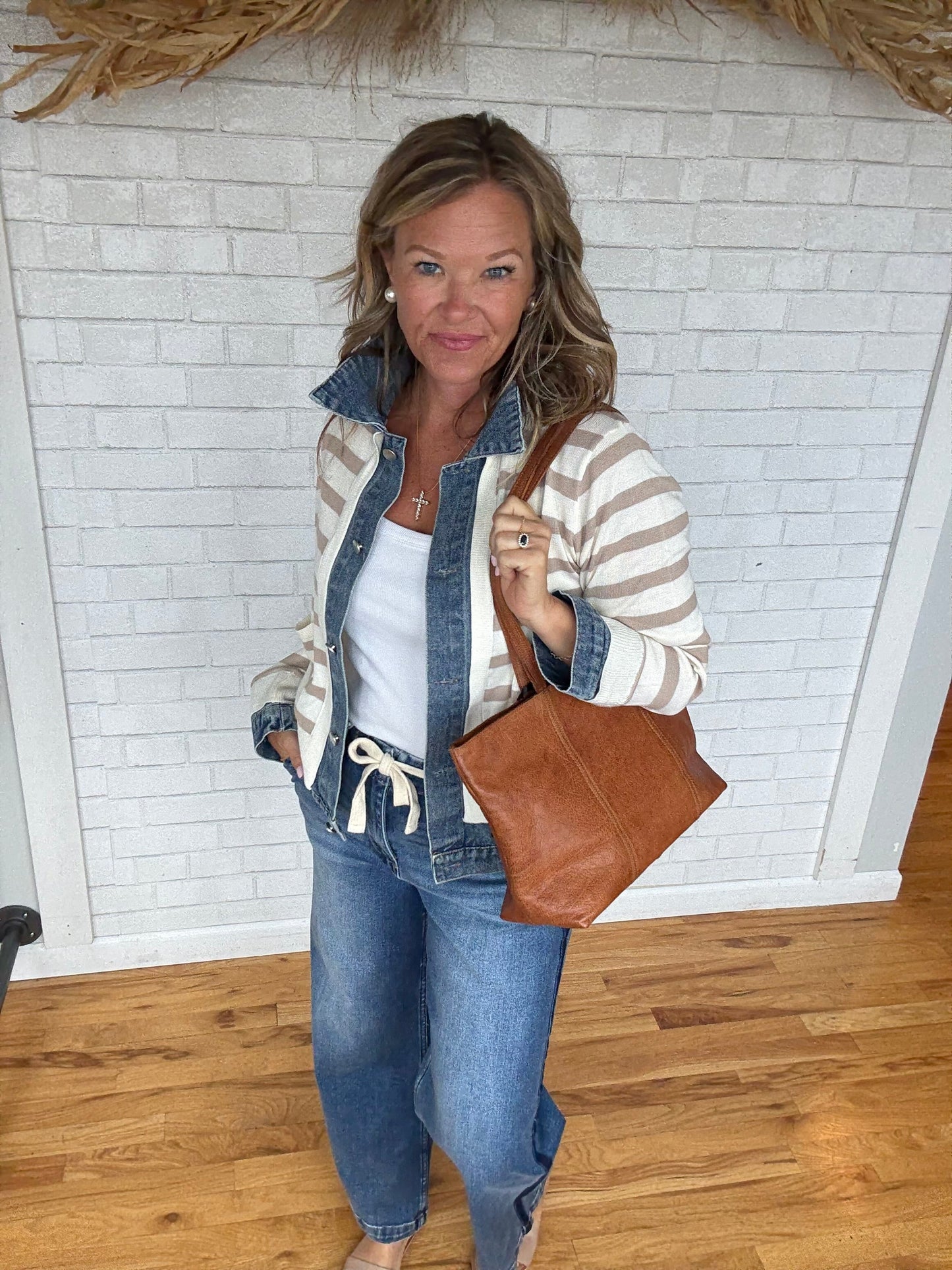 Denim Contrast Jacket - A Bushel & A Peck